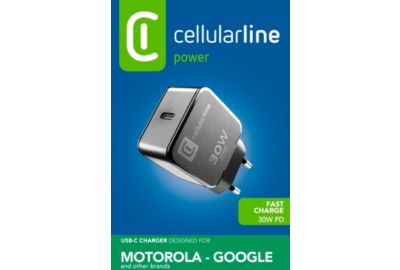 Chargeur CELLULARLINE 30W USB-C PD Motorola blanc