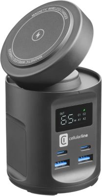 Chargeur CELLULARLINE 65W 4 ports MagSafe 4 ports noir