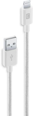 Câble de charge CELLULARLINE 1.5M Lightning tresse blanc