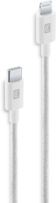 Câble de charge CELLULARLINE 1.5M USB-C vers Lightning tresse blanc
