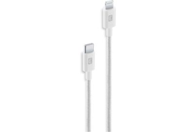 Câble de charge CELLULARLINE 1.5M USB-C vers Lightning tresse blanc