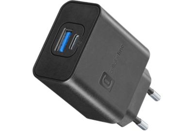 Chargeur CELLULARLINE 45W USB-C USB-A rapide noir