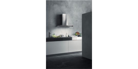Hotte décorative murale FALMEC LUMINA NRS MURAL 90 INOX/VERRE Noir