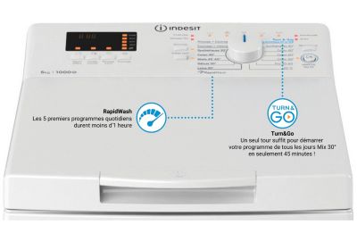 Lave linge top INDESIT BTWCS50400FR