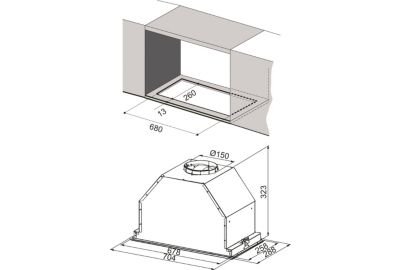 Hotte encastrable AIRLUX AHG770IX