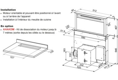 Hotte plan de travail AIRLUX AHV659BK