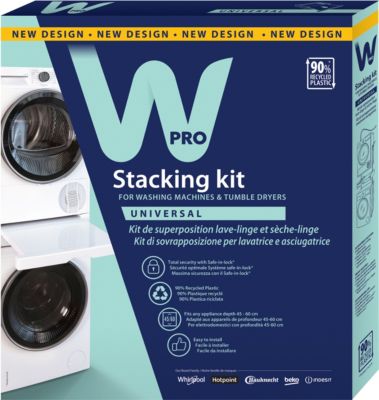 Kit de superposition WPRO colonne avec tablette coulissante