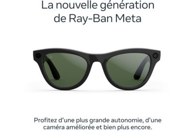 Lunettes connectées META Ray-Ban Skyler (Gen 2) - Noir brillant, Verres vert