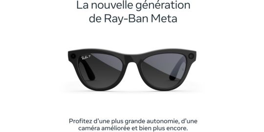 Lunettes connectées META Ray-Ban Skyler (Gen 2) - Noir mat, Verres dégradé graphite polarisés
