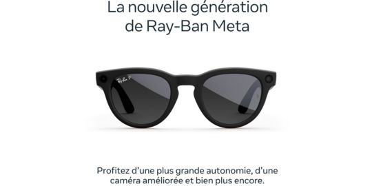 Lunettes connectées META Ray-Ban Headliner (Gen 2) - Noir mat, Verres dégradé graphite polarisés