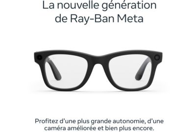 Lunettes connectées META Ray-Ban Wayfarer (Gen 2) - Noir mat, Verres transparents