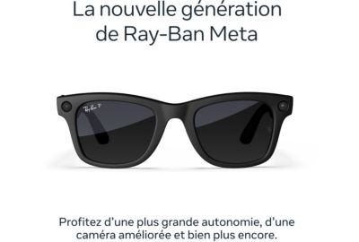 Lunettes connectées META Ray-Ban Wayfarer (Gen 2) - Noir mat, Verres dégradé graphite polarisés