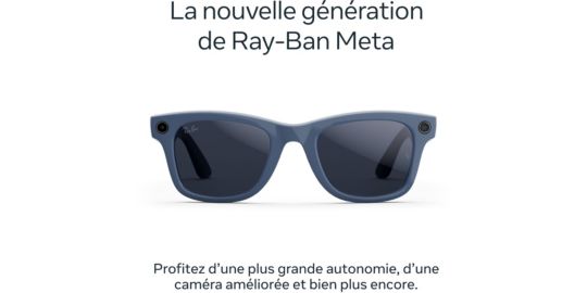 Lunettes connectées META Ray-Ban Wayfarer (Gen 2) - Bleu cosmique brillant, Verres Transitions® saphir