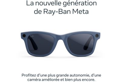 Lunettes connectées META Ray-Ban Wayfarer (large, Gen 2) - Bleu cosmique brillant, Verres Transitions® saphir