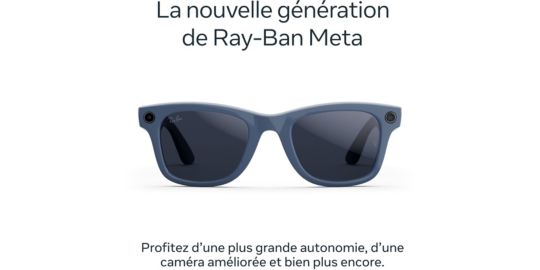 Lunettes connectées META Ray-Ban Wayfarer (large, Gen 2) - Bleu cosmique brillant, Verres Transitions® saphir