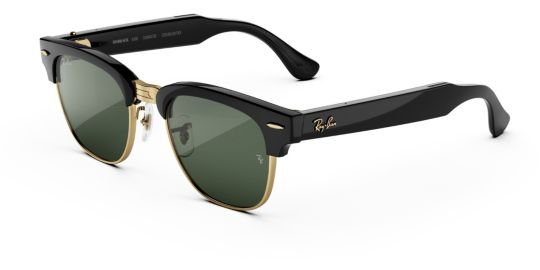 Lunettes connectées META Ray-Ban Clubmaster Noir doré trans