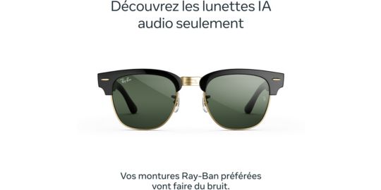 Lunettes connectées META Ray-Ban Clubmaster Noir doré trans