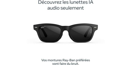 Lunettes connectées META Ray-Ban Burbank Noir mat polarisé