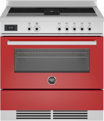 Piano de cuisson induction avec hotte intégrée BERTAZZONI PROCH94I1EROT rouge