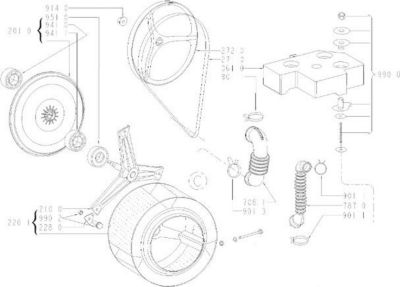 Pièce détachée WHIRLPOOL flasque complete avec roulement rep 2010