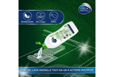 Gel nettoyant CARE+PROTECT ECO POUR LAVE-VAISELLE 38 lavages 650 ml