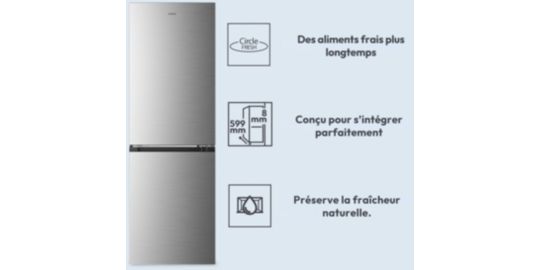 Réfrigérateur combiné CANDY CNCQ2T6S18CX Kitchen Fit enchâssable