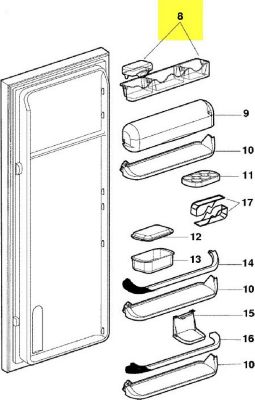Balconnet de porte SCHOLTES balconet superieur/couvercle 411x75x55 Balconnet de porte SCHOLTES balconet superieur/couvercle 411x75x55