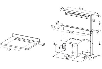 Hotte plan de travail AIRLUX AHR660BK