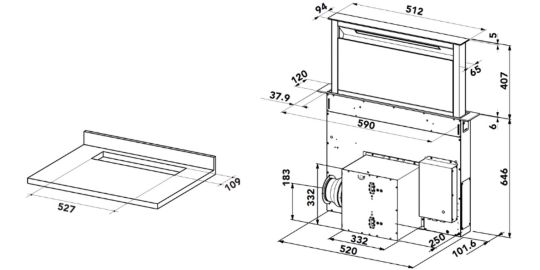 Hotte plan de travail AIRLUX AHR660BK