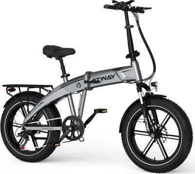 Vélo électrique Pliable HITWAY 20" Pneus 4.0 - Moteur 250W, Batterie Amovible 48V/36V 12Ah - Parfait Pour Montagne, Plage, Neige