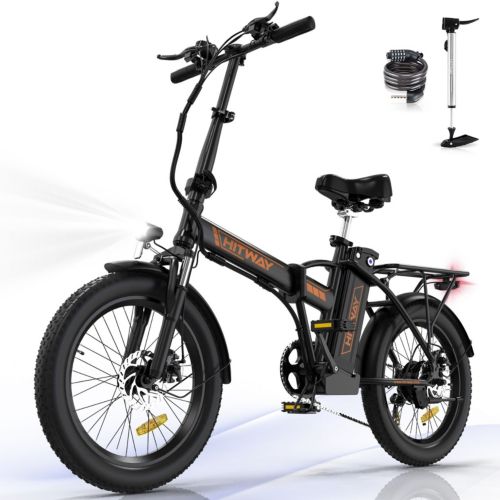 Velo electrique HITWAY 36V12Ah Pliable 20 3.0 VAE Noir Orange Boulanger