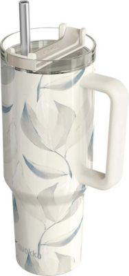 Bouteille isotherme QUOKKA 1200 ml avec Paille au Décor Feuillage