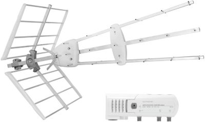 Antenne extérieure TELEVES Kit TRIO + antenne amplifiée 38 dB