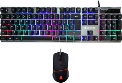 Pack clavier et souris gamer NITROPC NKM1000S
