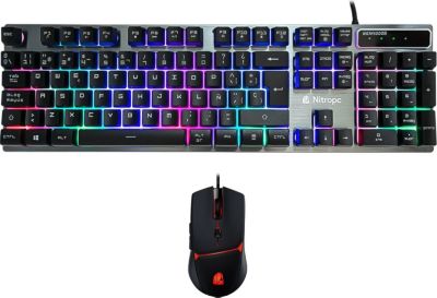 Pack clavier et souris gamer NITROPC NKM1000S