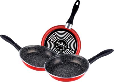 Batterie de cuisine MAGEFESA K2 Rojo Set 3 Poêles à Frire Induction