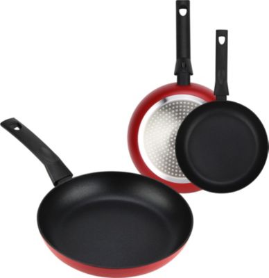 Batterie de cuisine FAGOR Nela Rouge Set 3 Poêles Frire Induction