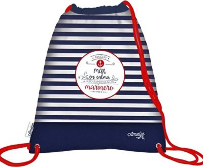 Sac à dos AVIZAR Motif Rayures avec Fermeture Coulissante