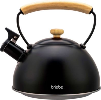 BRIEBE Wooden Théière Sifflet 2,3L  Noir