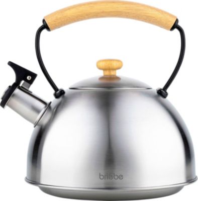  BRIEBE WoodenThéière Sifflet 2,3L, Inox BRIEBE WoodenThéière Sifflet 2,3L, Inox