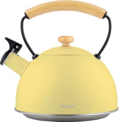 BRIEBE Pastel Théière Sifflet 2,3L, Jaune