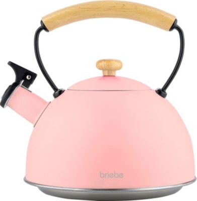 BRIEBE Pastel Théière Sifflet 2,3L,Retro, Rose