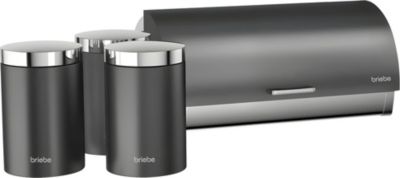 Set d'ustensiles de cuisine BRIEBE Boîte à Pain + 3 Boîtes Cuisine 1161GRY