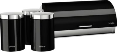 Set d'ustensiles de cuisine BRIEBE Boîte à Pain + 3 Boîtes Cuisine 1161BLK