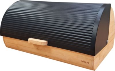 Set d'ustensiles de cuisine BRIEBE Boîte à Pain en Bois de Bambou BB1162BLK