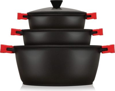 Batterie de cuisine BRIEBE Induction 6 Pièces Aluminium BLACKT3