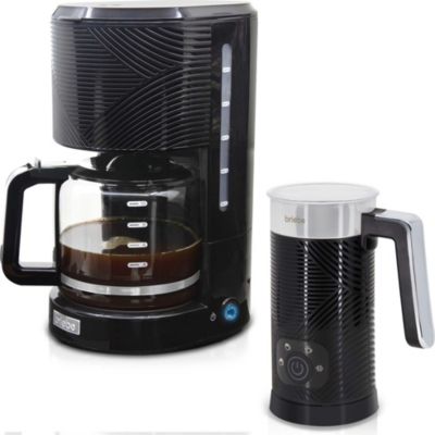 Cafetière filtre BRIEBE Set Cafetière+Mousseur à Lait,SKT1188BLK