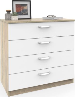 BRIEBE Commode 4 Tiroirs,78x74x40cm CMD1191CAWH