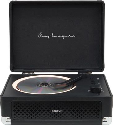 Platine CD PRIXTON Boogie Bluetooth, Radio FM et AUX, Noir