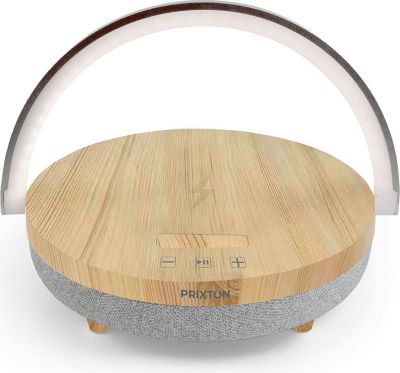 Enceinte Bluetooth PRIXTON Lampe LED Multifonction Bluetooth Bois